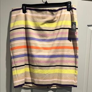 Lord & Taylor Multicolor Striped Pencil Skirt